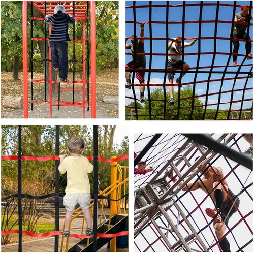 Miniatura 7 de Red de Carga para Escalar, Columpio de Patio de Juegos al Aire Libre, Accesorios de Conjunto de Columpios para Curso de Obstáculos Ninja para Niños