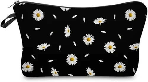 Deanfun Bolsa de cosméticos para mujer, flores de mandala, bolsas de maquillaje impermeables, bolsa espaciosa para artículos de tocador, accesorios