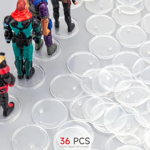 Miniatura 2 de SIXPOINTS 36 piezas de base redonda transparente compatible con figuras de acción de películas de Star Wars vintage de 3.75 pulgadas, disco de 1.476
