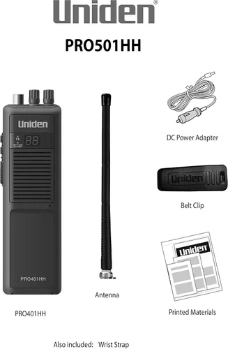 Miniatura 6 de Uniden PRO501HH Pro-Series - Radio CB portátil de 40 canales, radio de emergencia/viaje, pantalla LCD grande, ahorro de energía alta/baja, 4 vatios