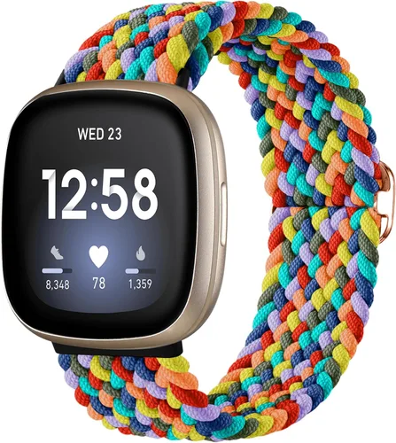 Miniatura 12 de Maledan Banda elástica trenzada compatible con Fitbit Sense/Versa 3/4 y Sense 2, correa elástica suave para reloj inteligente, accesorio