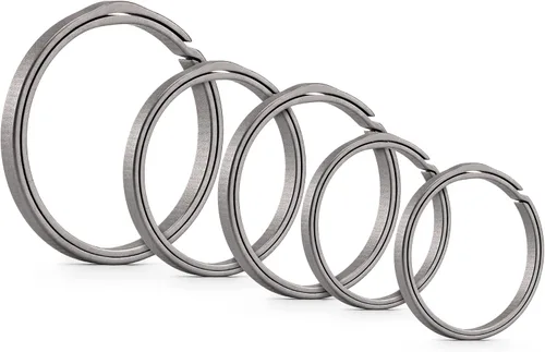 Miniatura 8 de KeyUnity Llavero para llavero, anillo dividido de titanio de 22/27/1.299 in, anillo de empuje lateral redondo plano para hombre y mujer