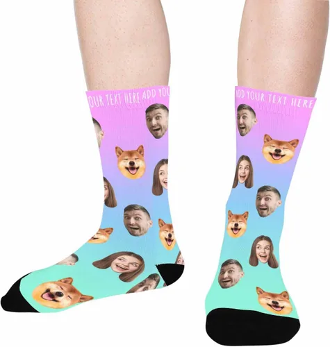 Miniatura 27 de Artsadd Calcetines personalizados para mujeres y hombres, amantes de los perros y gatos, regalos divertidos unisex personalizados