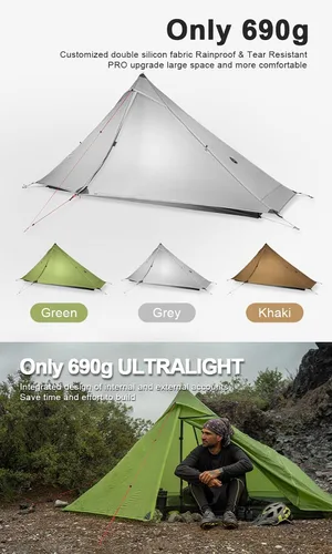 Miniatura 7 de 3F UL Gear Lanshan PRO Lanshan - Tienda de campaña ultraligera para 3 estaciones para 1 persona, tienda de campaña profesional impermeable