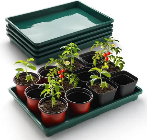 Miniatura 9 de RooTrimmer Paquete de 5 Bandejas para Vivero, Bandeja para Plantas con Capacidad de Transporte y Soporte para Macetas de 24 Celdas, Bandeja