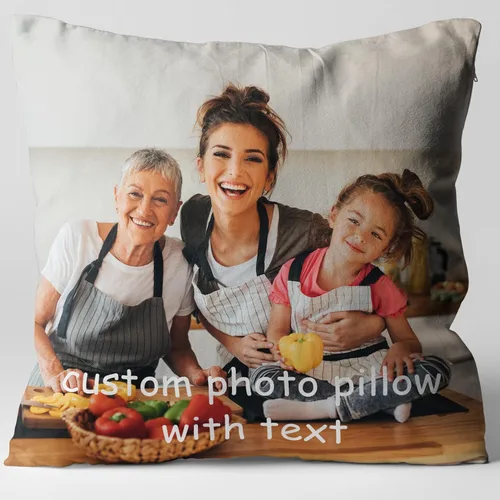 Miniatura 14 de Almohada personalizada con foto y texto - Regalo conmemorativo personalizado para la familia, aniversario, boda, almohada decorativa de 16 x 16