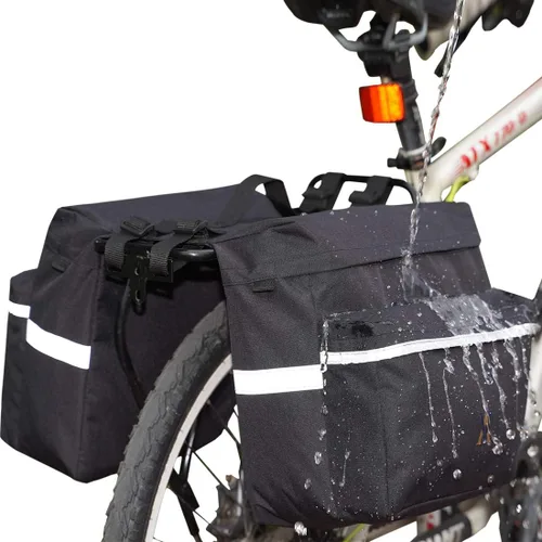 Miniatura 2 de Bolsa de Alforja para Bicicleta - Bolsa de Bicicleta de 30L con Borde Reflectante, Resistente al Agua, Bolsas de Asiento Trasero para Bicicleta