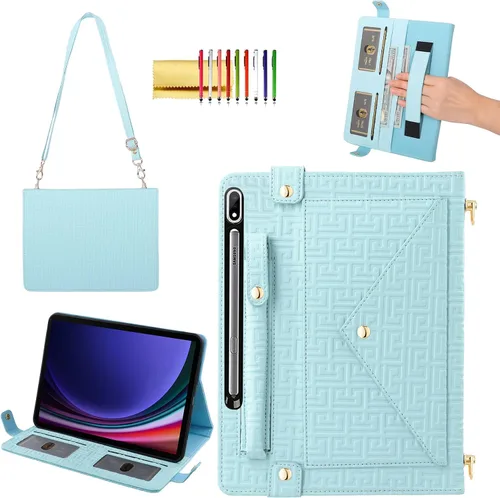 Miniatura 34 de Bolso Funda para Samsung Galaxy Tab S10 FE/S9 FE 10.9"/S9/S8/S7 11", Techcircle Folio con Soporte Cruzado, Billetera con Ranura para Lápiz S Pen