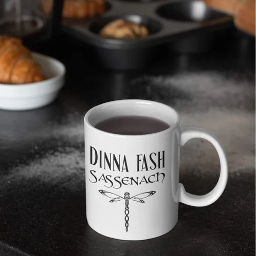 Miniatura 5 de Dinna Fash Sassenach - Taza de café inspirada en Outlander, de 11 onzas, color blanco