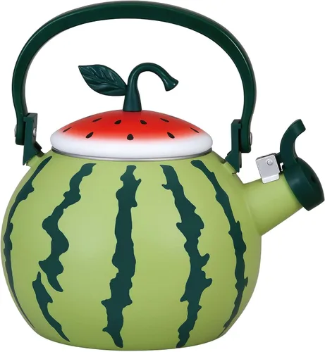 Miniatura 10 de UP ware - Hervidor de té silbante esmaltado en acero, tetera para estufa (1.6 cuartos de galón, manzana)