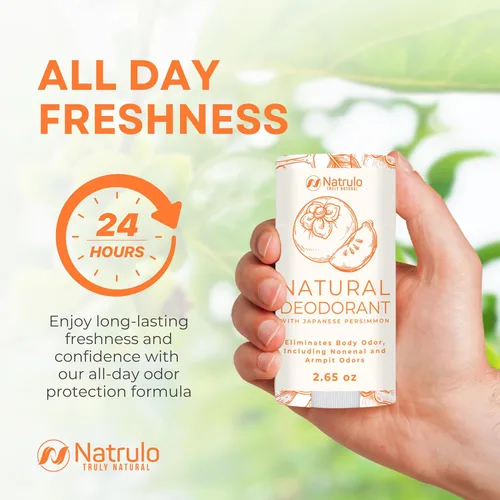 Miniatura 3 de Desodorante caqui – Desodorante de cuerpo entero totalmente natural para mujeres y hombres – Extracto de caqui japonés que ayuda a eliminar el olor