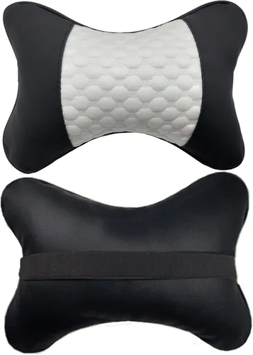 Miniatura 11 de Almohadas para el cuello del automóvil, 2 piezas, de piel sintética de ambos lados, para la mayoría de los automóviles, almohada universal de fibra