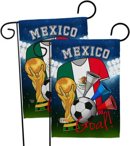 Miniatura 9 de Banderas de jardín de fútbol de México para la Copa del Mundo, juego deportivo, pelota de fútbol, actividades de entretenimiento, apliques físicos