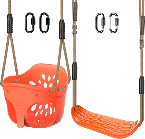 Miniatura 17 de SELEWARE Asiento de columpio resistente para adultos y niños, columpio de árbol con cuerdas a prueba de clima, accesorios para patio trasero