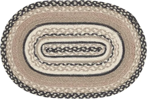 Miniatura 7 de VHC Brands Sawyer Mill, Dining Table Placemat, Braided Jute, Oval, Charcoal Creme, 10x15, 8 Pack 8 Pack