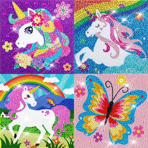 Miniatura 8 de QEUOYSS Kits de arte de diamantes 5D para niños principiantes, kits fáciles de artes y manualidades para niños de 8 a 12 años, juego de manualidades