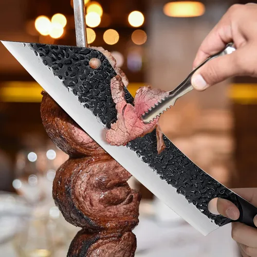 Miniatura 4 de PURPLEBIRD Cuchillo de trinchar de 12 pulgadas, cuchillo de corte ultra afilado, cuchillos de pechuga forjados a mano, cortador de carne de acero