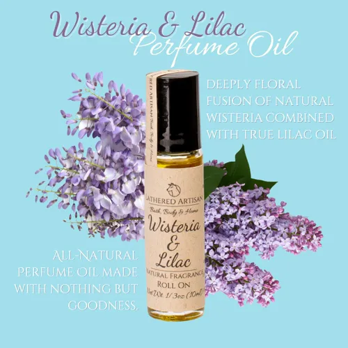 Miniatura 3 de Glicina y lila Perfume de aceite esencial natural por Lathered Artisan Perfume de aceite a base de plantas, nutritivo y exclusivamente hecho a