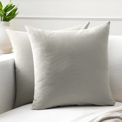 Miniatura 77 de Encasa XO Juego de 2 fundas de almohada de 12 x 12 pulgadas, color beige, sin rellenos, fundas de almohada de algodón para sala de estar, cama