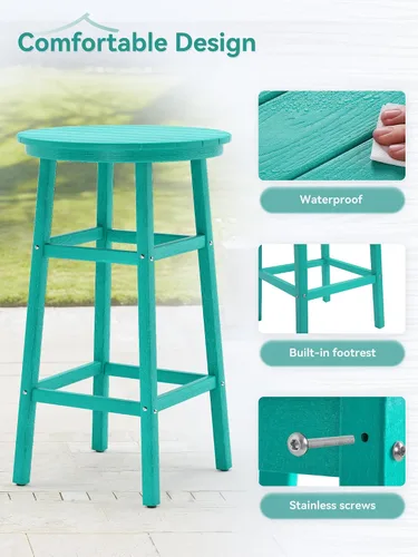 Miniatura 4 de Mesa redonda de bar para exteriores, mesa de pub superior de 41.5 pulgadas, mesa de bar de alta densidad resistente a la intemperie, mesa de patio