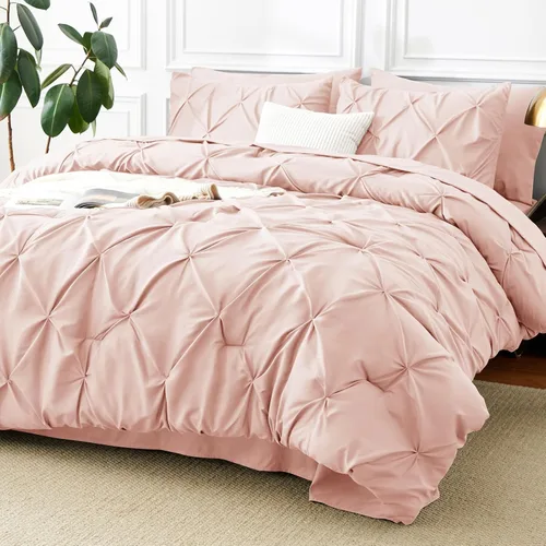 Miniatura 17 de CozyLux - Juego de ropa de cama con pliegues plisados de 7 piezas en una bolsa; edredón tamaño King para todas las estaciones, sábanas, fundas