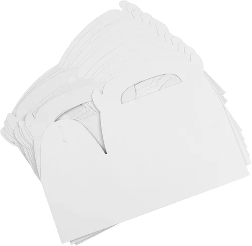 Miniatura 3 de Super Z Outlet Cajas de cartón de papel de regalo de color blanco con asas, bolsas de dulces para artes y manualidades, picnic, recuerdos de fiesta