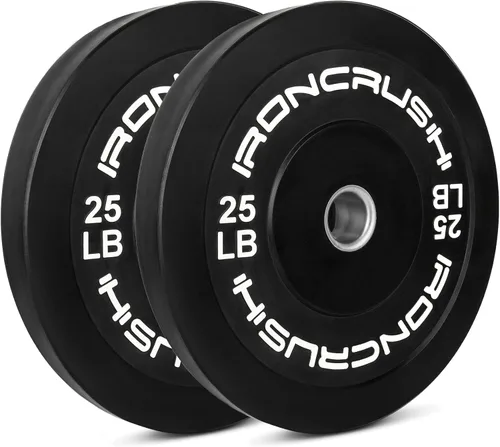 Miniatura 10 de Iron Crush Juego de placas olímpicas para parachoques, pesas de goma virgen para entrenamiento de fuerza, se adapta a pesas de 2 pulgadas, se venden