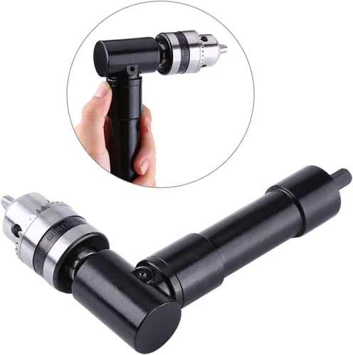 Miniatura 6 de Adaptador de taladro de ángulo recto Extensión de mandril de vástago hexagonal de 90 grados 0.315 in para taladros eléctricos