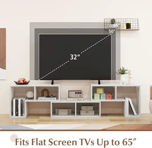 Miniatura 4 de Giantex Soporte de TV de Combinación Libre para Dormitorio - Centro de Entretenimiento para TV de 50, 55, 60, 65 Pulgadas, Mesa Consola Multimedia