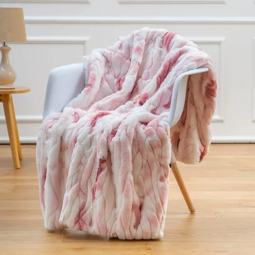 Miniatura 11 de Manta de piel sintética súper suave, manta de felpa acogedora de lujo real para sofá, cama, silla, manta reversible de terciopelo de piel sintética
