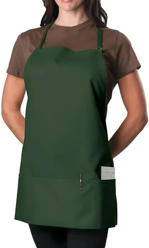 Miniatura 11 de Delantal con parte superior ajustable, 3 bolsillos, Negro