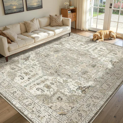 Miniatura 44 de Alfombra de pasillo lavable de 2 x 6 pies - Alfombras de cocina con respaldo antideslizante vintage suave estilo granja, alfombra de entrada