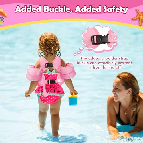 Miniatura 3 de MoKo Chaleco de natación para niños pequeños de 13-30/20-50/22-66 libras, flotadores de brazo de natación de dibujos animados, alas de agua