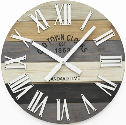 Miniatura 8 de Reloj de pared de madera multicolor de 18.0 in, playa costera marítima (azul, 18 pulgadas)
