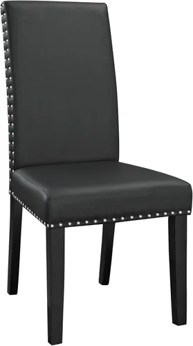LexMod silla de comedor de vinilo parte de un juego, Poliuretano, Negro