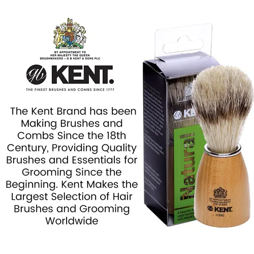 Miniatura 5 de Kent VS80 - Cepillo de afeitar de cerdas de tejón natural para hombres para maquinilla de afeitar de seguridad, afeitadoras para hombres. Cepillo