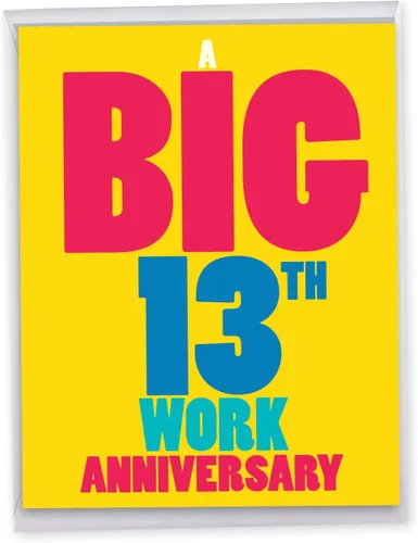 Miniatura 7 de NobleWorks Divertida tarjeta de notas de aniversario de trabajo de 6º hito de nosotros de 8.5 x 11 pulgadas con sobre para hombres, mujeres