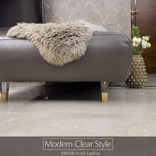 Miniatura 2 de Juego de 4 patas acrílicas de repuesto para muebles, patas de sofá, decoración moderna y transparente, patas cuadradas (4.7 pulgadas cuadradas)