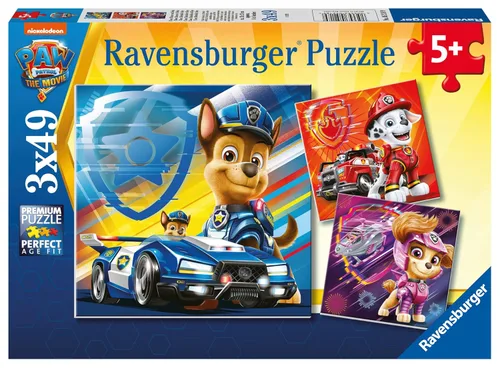 Ravensburger Paw Patrol The Movie 3X 49 - Rompecabezas de 35 piezas para niños a partir de 5 años