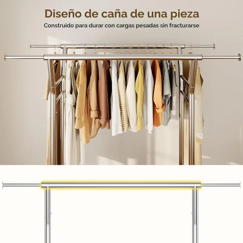Miniatura 5 de HYSEYY Perchero de ropa resistente, perchero con ruedas para colgar ropa con estantes, carga de 700 libras, armario portátil con ruedas