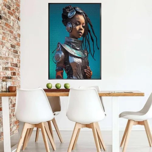 Miniatura 7 de Rompecabezas para adultos y familia, rompecabezas de 1000 piezas, mujer africana, soy afroamericana, formación de flores de madera