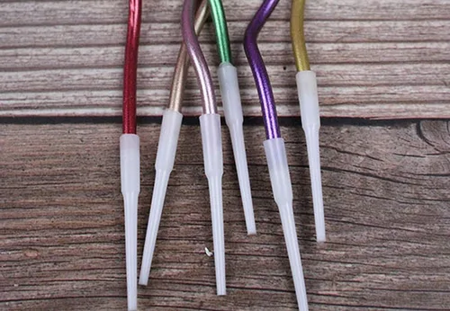Miniatura 4 de Juego de velas de cumpleaños Twisty, velas metálicas coloridas de bobina rizada, juego de velas largas y delgadas para boda, suministros para Dorado