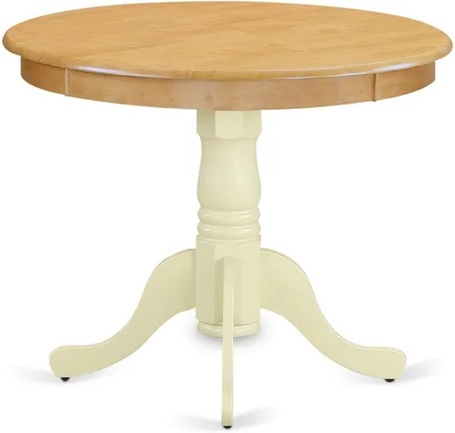 Miniatura 12 de East West Furniture ANT-ABK-TP Mesa de Comedor Antigua - una Mesa Redonda de Cocina con Superficie/Tablero y Base de Pedestal, 36x36 Pulgadas, Negro