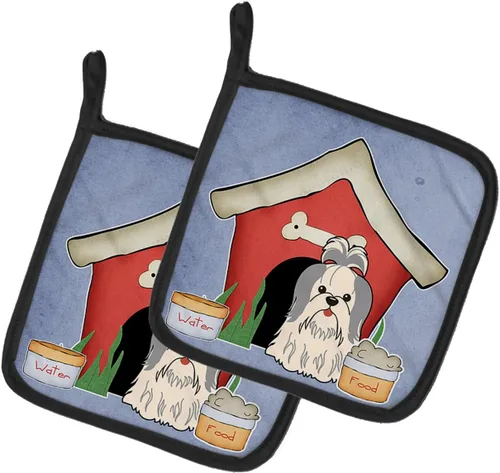 Miniatura 121 de Caroline's Treasures BB2894PTHD Dog House Collection Chow Chow Chow - Par de soportes para ollas, 7.5HX7.5W, multicolor 4-Azul