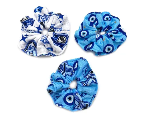 Miniatura 2 de Coletero elástico de algodón suave con diseño de mano Hamsa de mal de ojo, regalos hechos a mano para mujer, accesorios bohemios (Hamsa/turquesa)