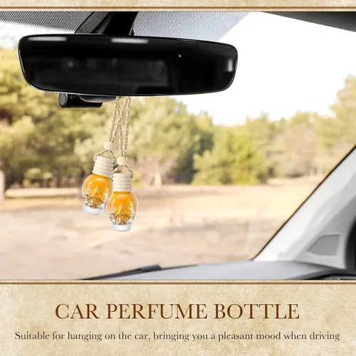 Miniatura 5 de BBTO Ambientador colgante para coche, 50 unidades, botellas de perfume de vidrio vacías, difusor de botellas de ambientador para aceites esenciales