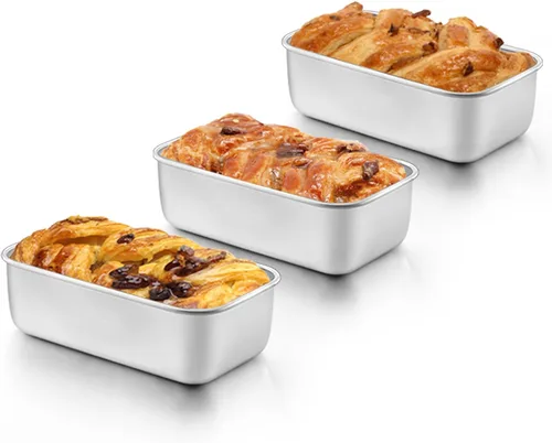 Miniatura 13 de Onader Molde para pan para hornear, sartén profunda de acero inoxidable de 9 x 5 pulgadas