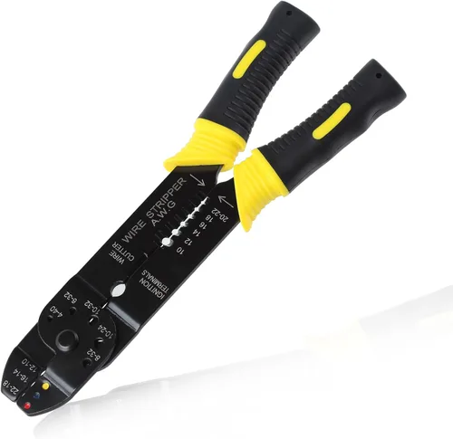 Miniatura 13 de Cortadores y pelacables de alambre, pelacables de precisión Awg, herramienta pelacables eléctrica resistente, negro, acero al cromo vanadio CR-V