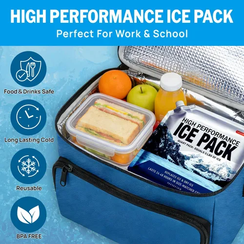 Miniatura 5 de Bolsas de hielo reutilizables para enfriadores, paquetes de congelador de gel de larga duración para bolsas más frías, lonchera, bolsa enfriadora