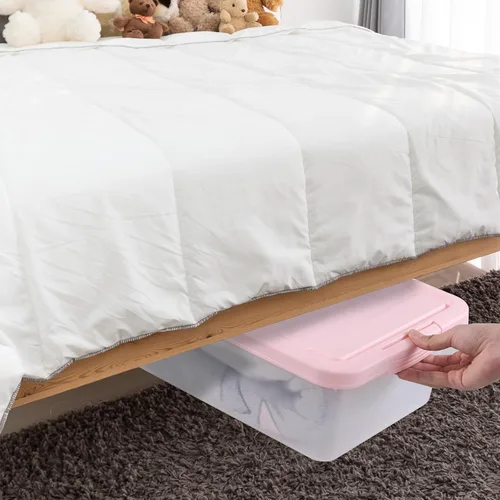 Miniatura 5 de Rosebloom - Caja de almacenamiento de plástico de 14 cuartos de galón, contenedor de almacenamiento con tapa rosa, 2 paquetes